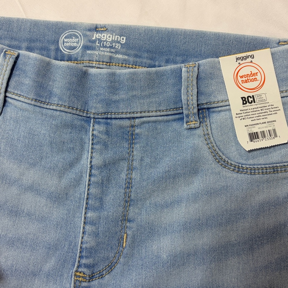 Wonder nations girls flare pull on jeans size 10/12 large - Picture 2 of 9
